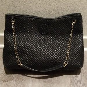TORY BURCH Large Black Quilted Purse